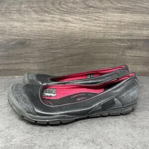 KEEN Shoes Womens Size 7.5 Black Pink Leather Flats Slip On